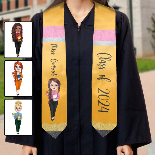 Écharpe de remise de diplôme pour enseignants - Écharpe de remise de diplôme personnalisée pour enseignants 