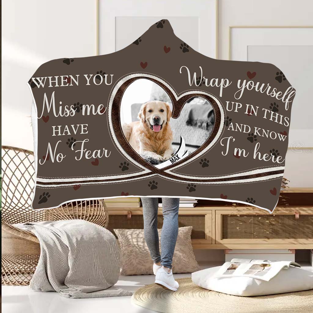 Wenn du mich vermisst – Personalisierte Hunde-Kapuzendecke
