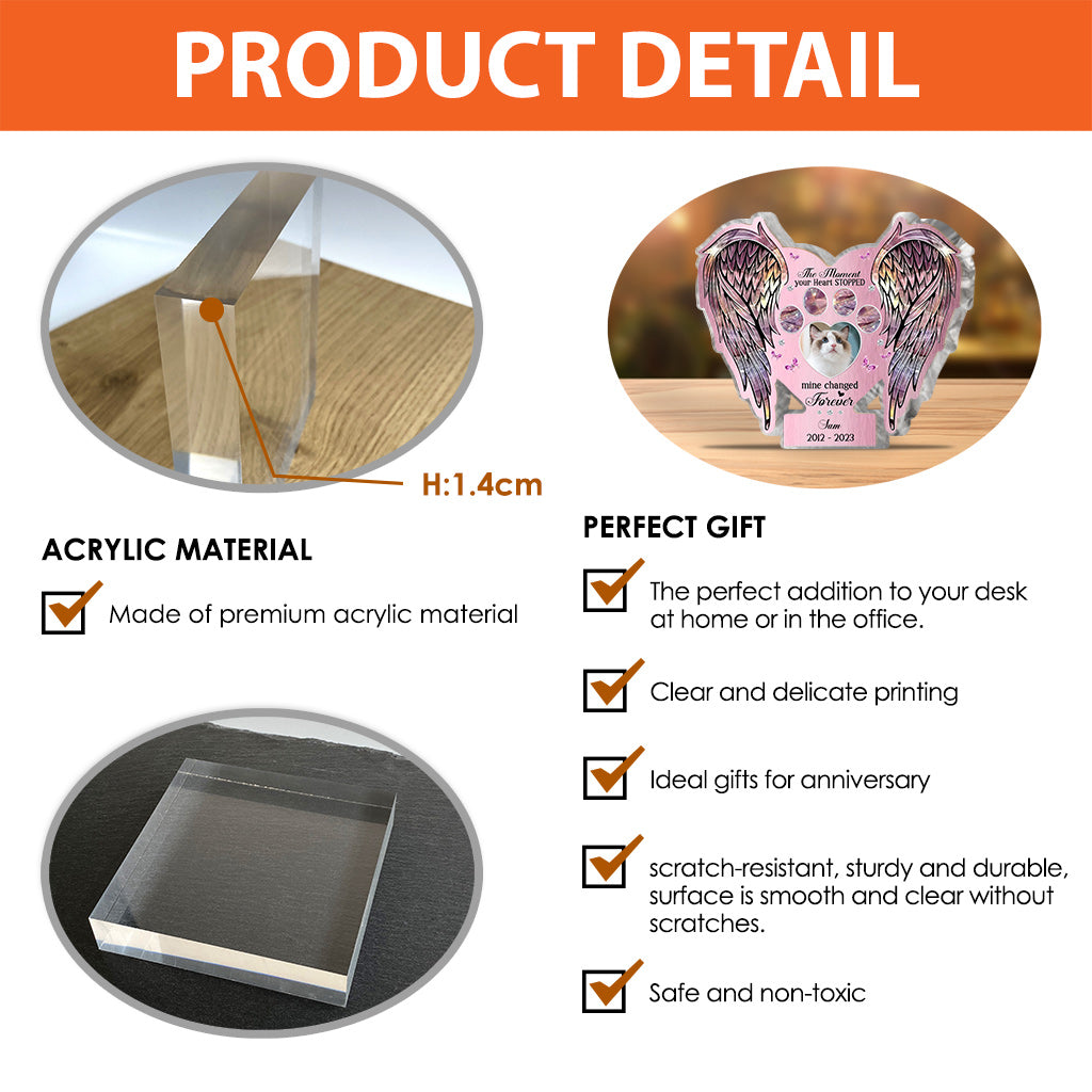 Memorial Wings Your Wings Were Ready But My Heart Was Not - Personalized Cat Custom Shaped Acrylic Plaque