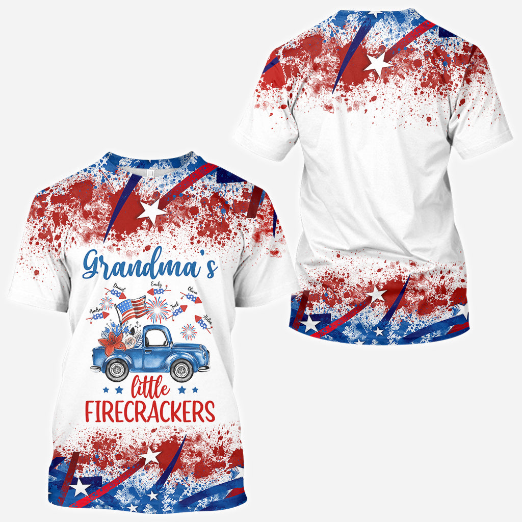 Nana's Little Firecracker - Personalized Grandma All Over Shirt