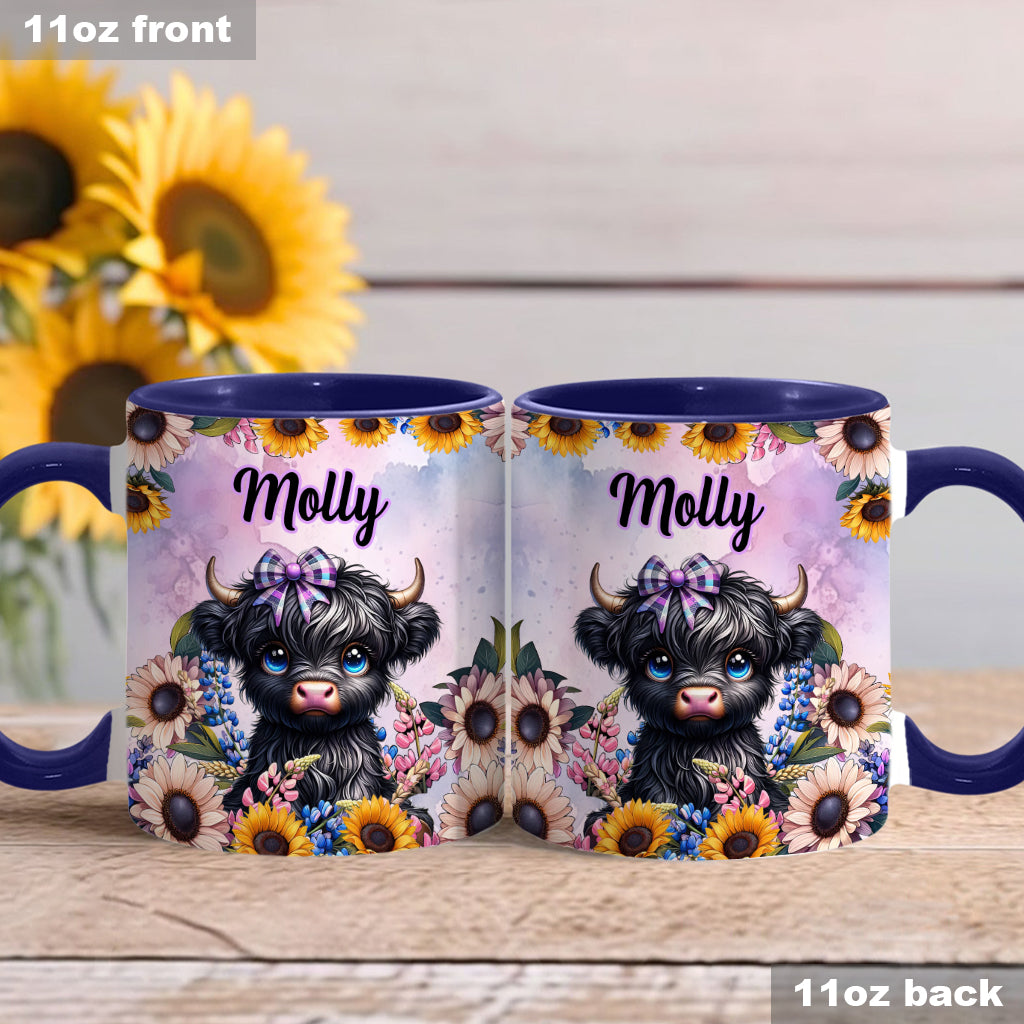 Cute Little Highland Cow - Personalized Accent Mug