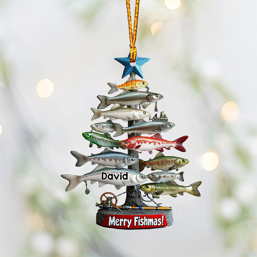 Merry Fishmas - Personalized Fishing Ornament