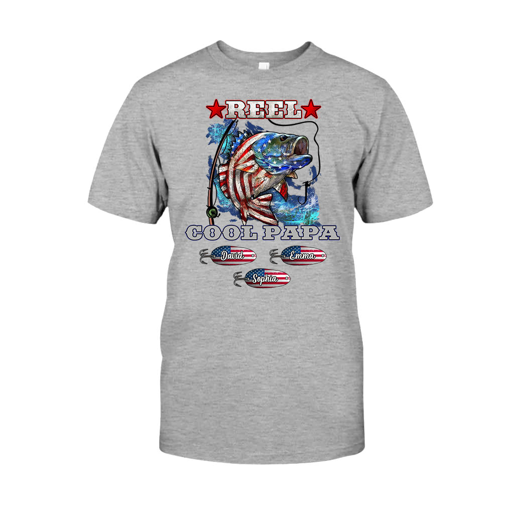 Reel Cool Papa Dad Uncle - Personalized Fishing T-shirt And Hoodie