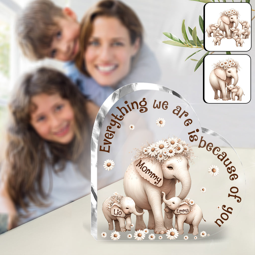 Cute Elephant - Personalized Grandma Custom Shaped Acrylic Plaque