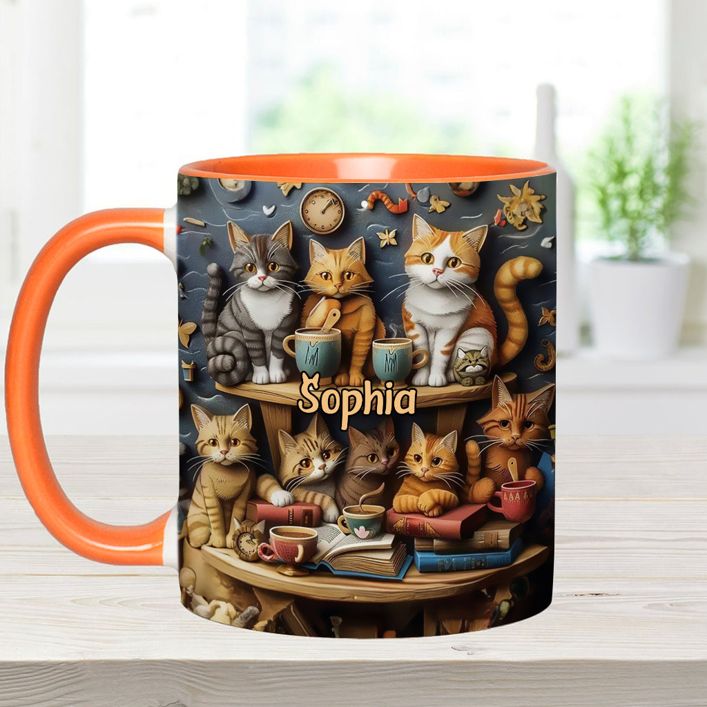 Just Love Cats Vintage Style - Personalized Cat Accent Mug