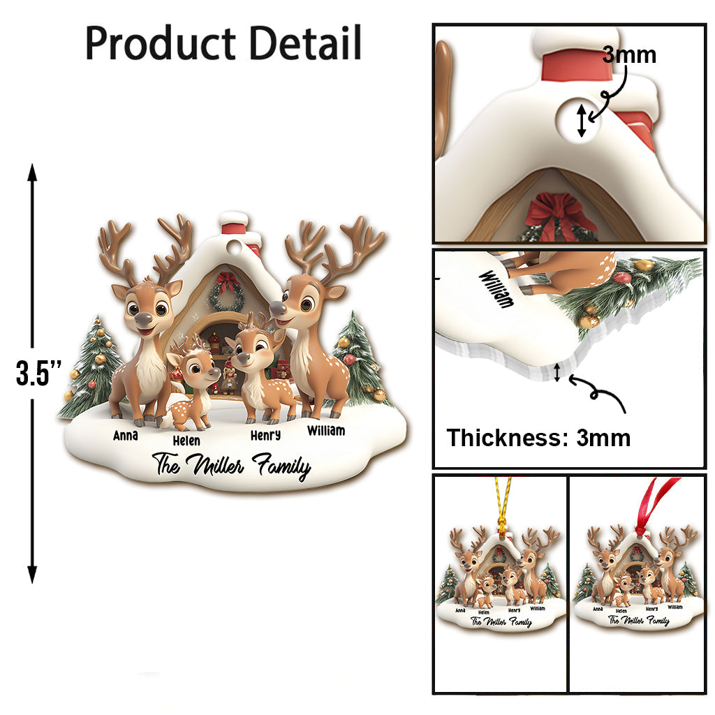 Reindeer Family - Personalized Family Ornament