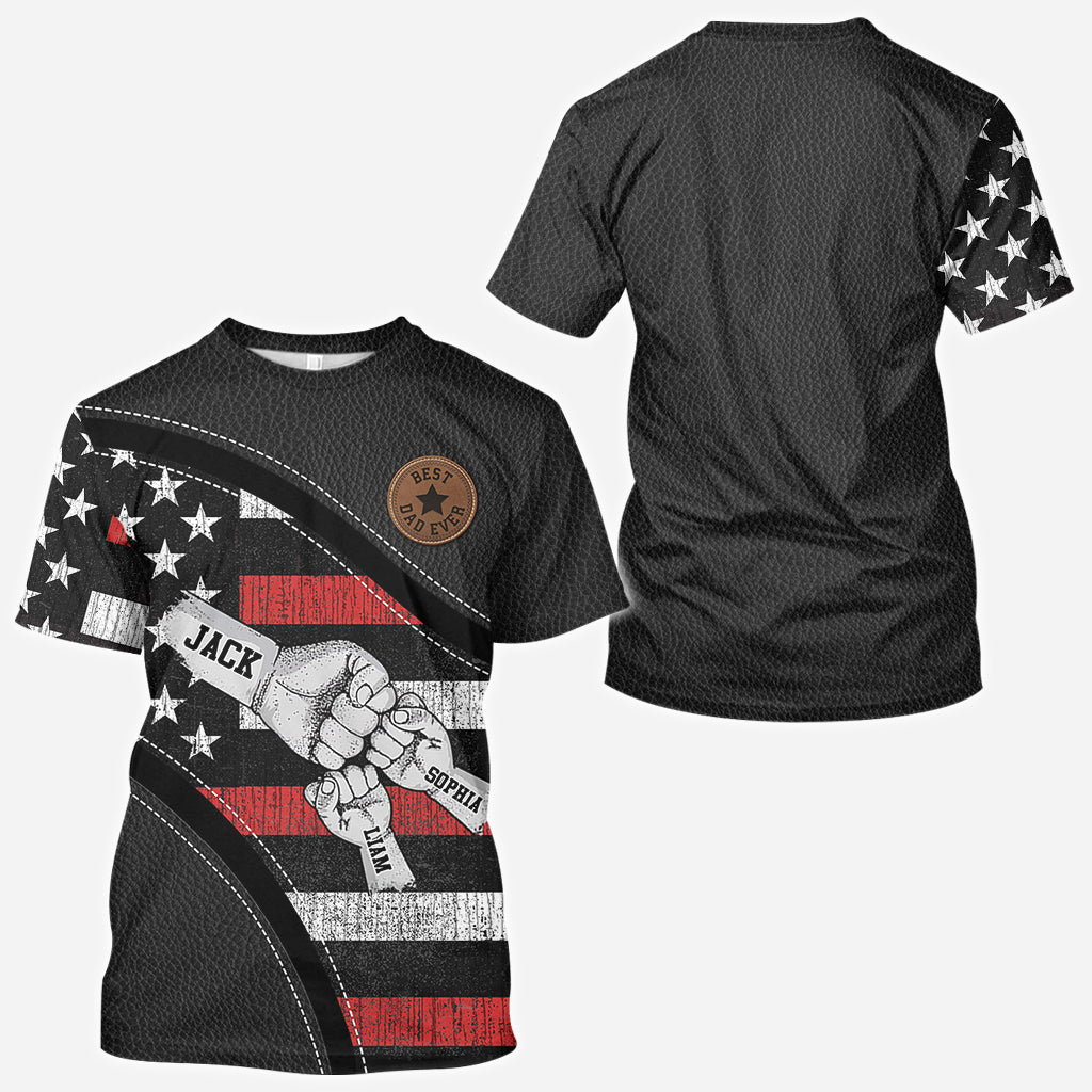 Fist Bump Dad And Children - Personalized Father All Over Shirt