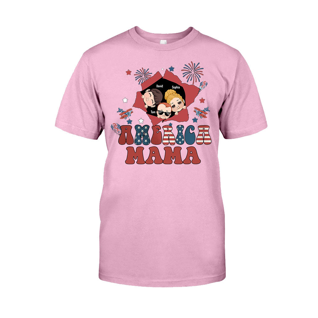 American Mama Any Title Vintage Retro Style - Personalized Mother T-shirt And Hoodie