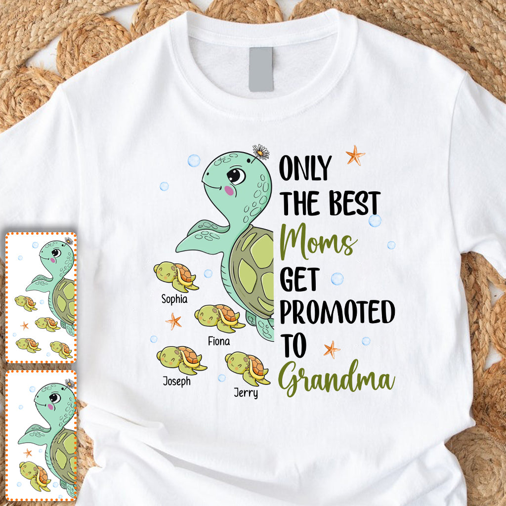 Nur die besten Mütter werden zur Oma befördert – Personalisiertes Oma-T-Shirt und Hoodie