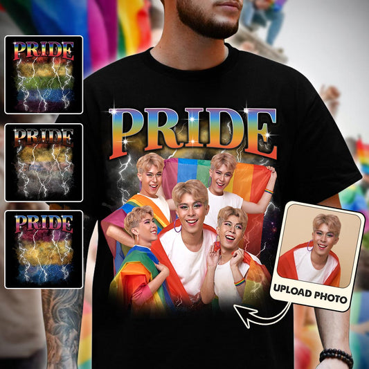 Pride Bootleg Rap Style Foto Custom - Personalisiertes LGBT-Unterstützungs-T-Shirt und Hoodie