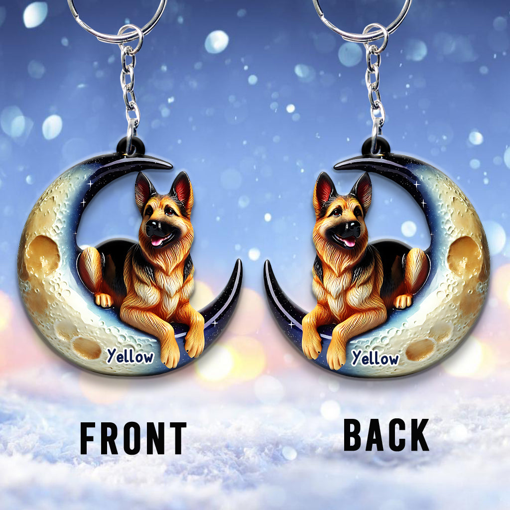 I Love My Dog - Personalized Dog Keychain