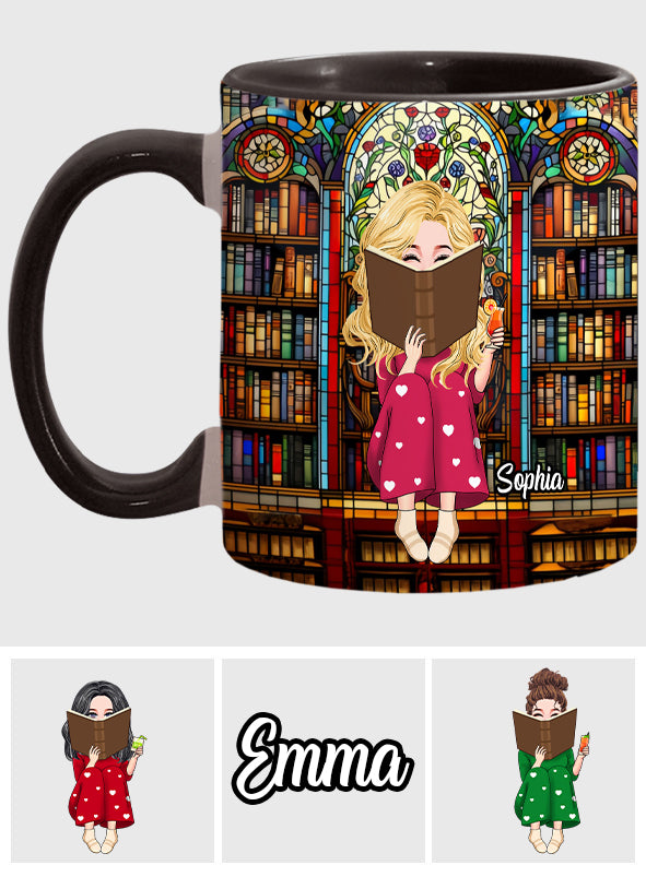 Just A Girl Who Loves Books - Personalized Book Accent Mug