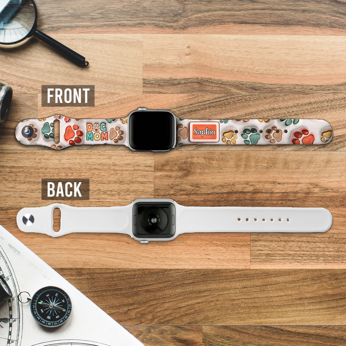 Best Dog Mom Cat Dad Ever - Personalized Dog Apple Watch Band