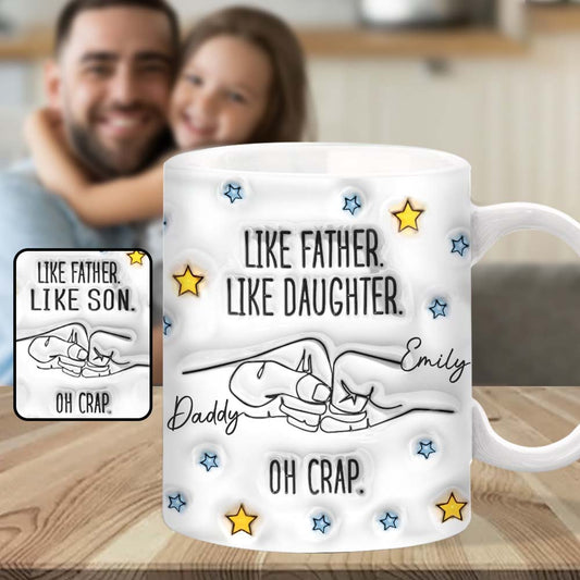 Like Father Like Daughter Son - Personalized Father Mug