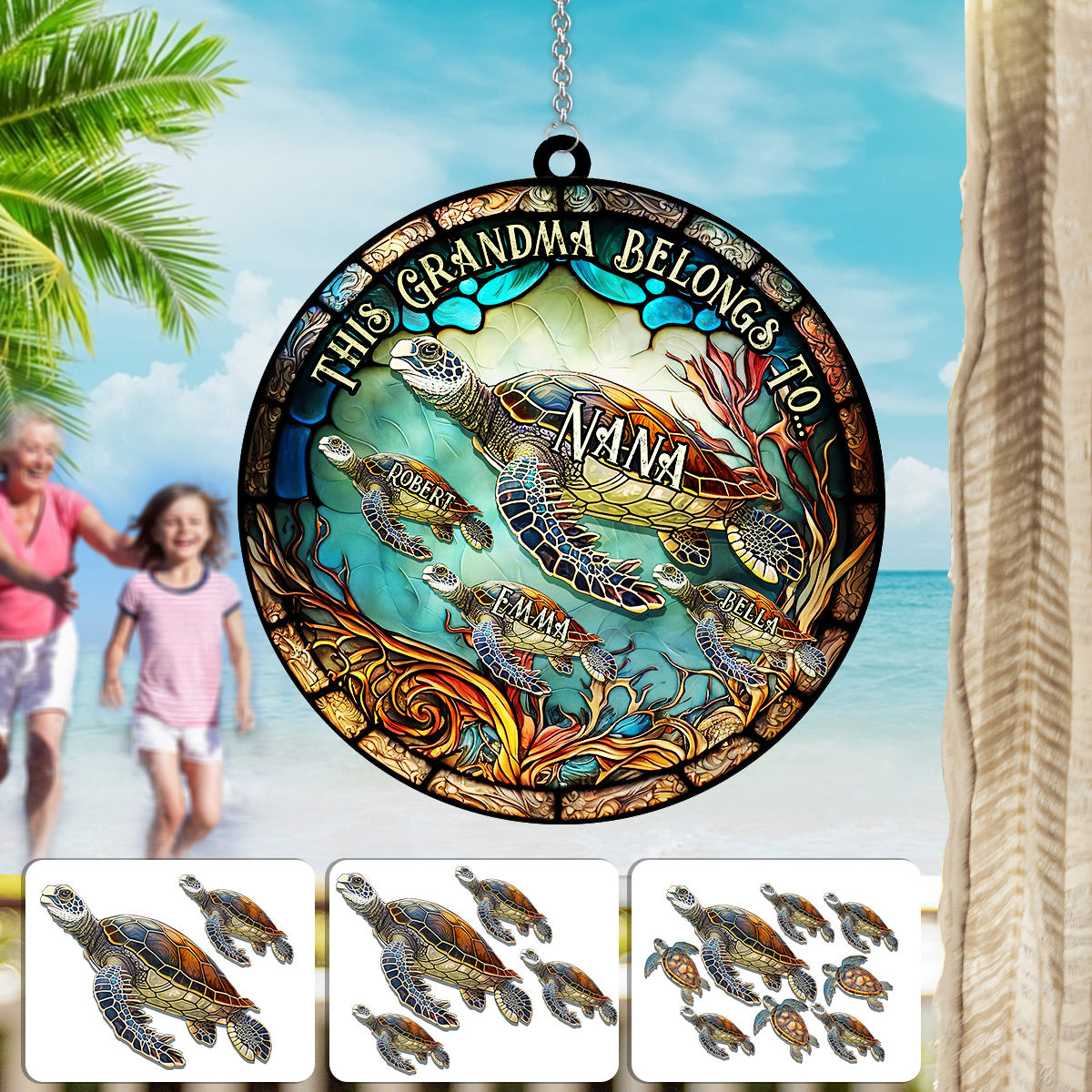 This Grandma Belongs To - Personalized Grandma Window Hanging Suncatcher Ornament