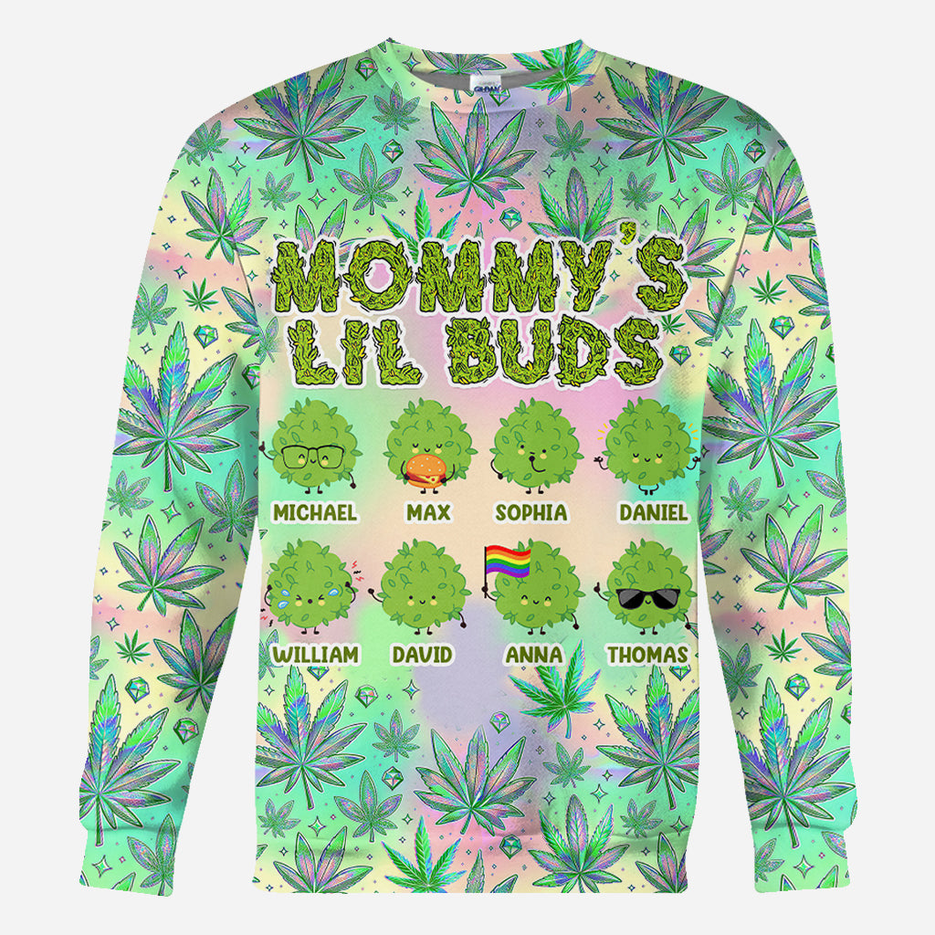Mommy's Little Buds Dopest Mom Ever - Personalized Weed All Over Shirt