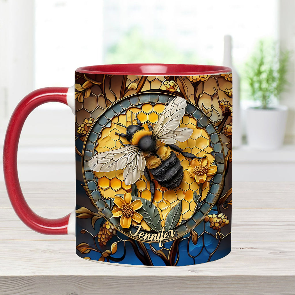 Mug personnalisé motif abeille - Nid d'abeille