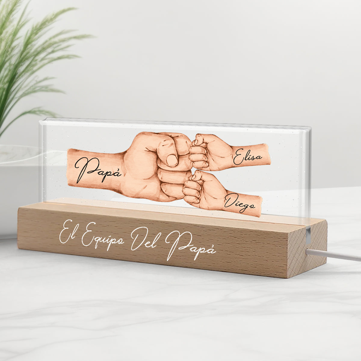 El Equipo Del Papá ¡Feliz Día del Padre! - Personalized Father Custom LED Night Light