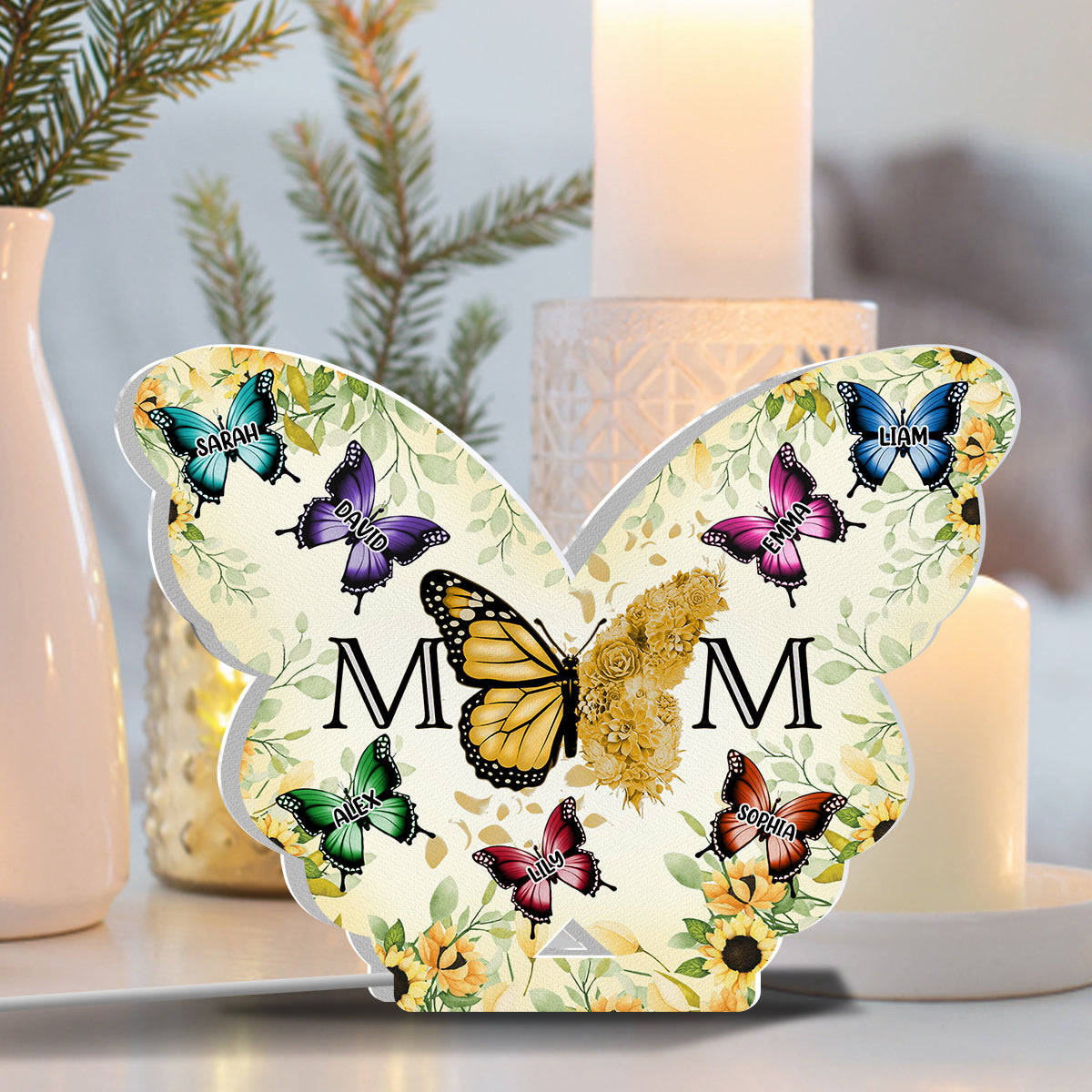 Butterfly Mom - Personalized Mother Shaped Light Box