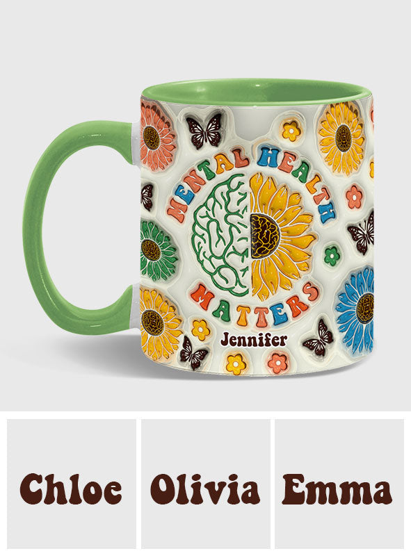 Mental Health Matters - Personalized Mental Health Awareness Accent Mug