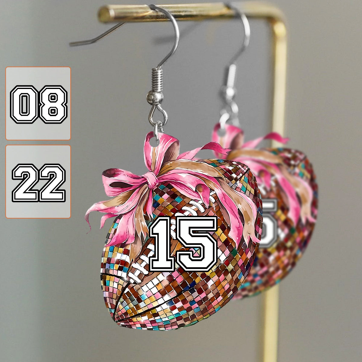 Maman Footballeuse - Boucles d'oreilles personnalisées sur le thème du football