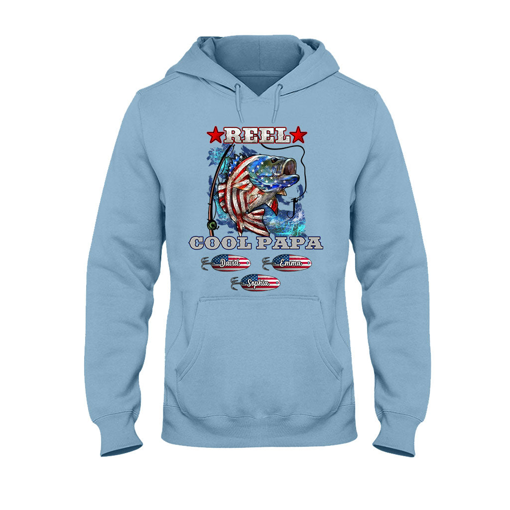 Reel Cool Papa Dad Uncle - Personalized Fishing T-shirt And Hoodie