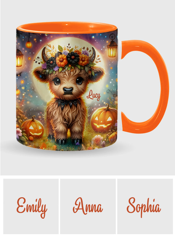 Halloween Highland Cow - Personalized Accent Mug