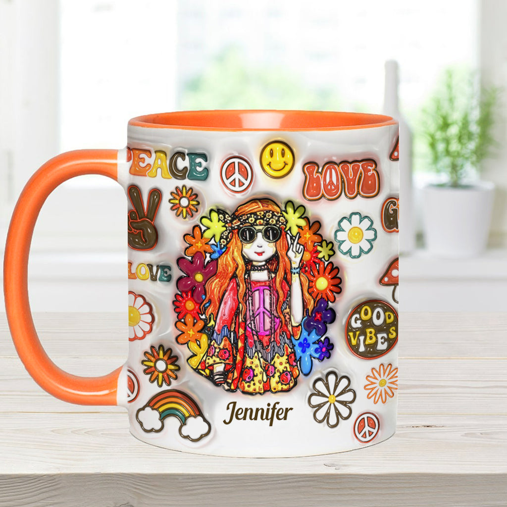 Womens Old Hippies Don't Die Fade Into Crazy Grandmas - Personalized Hippie Accent Mug