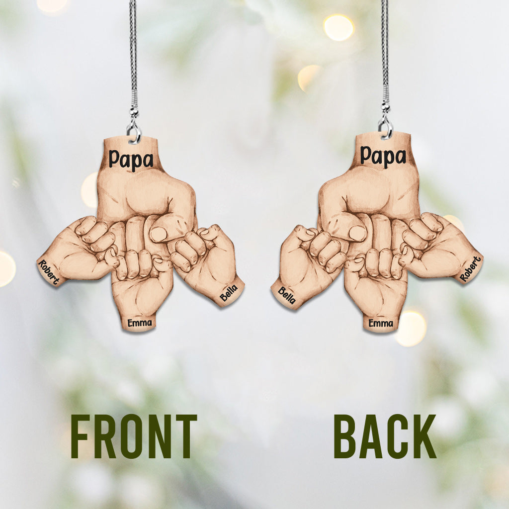 Fist Bump - Personalized Father Custom Shaped Car Ornament