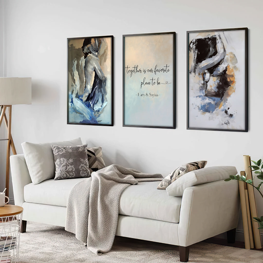 Together Is Our Favourite Place To Be - Personalized Couple Poster & Canvas Set