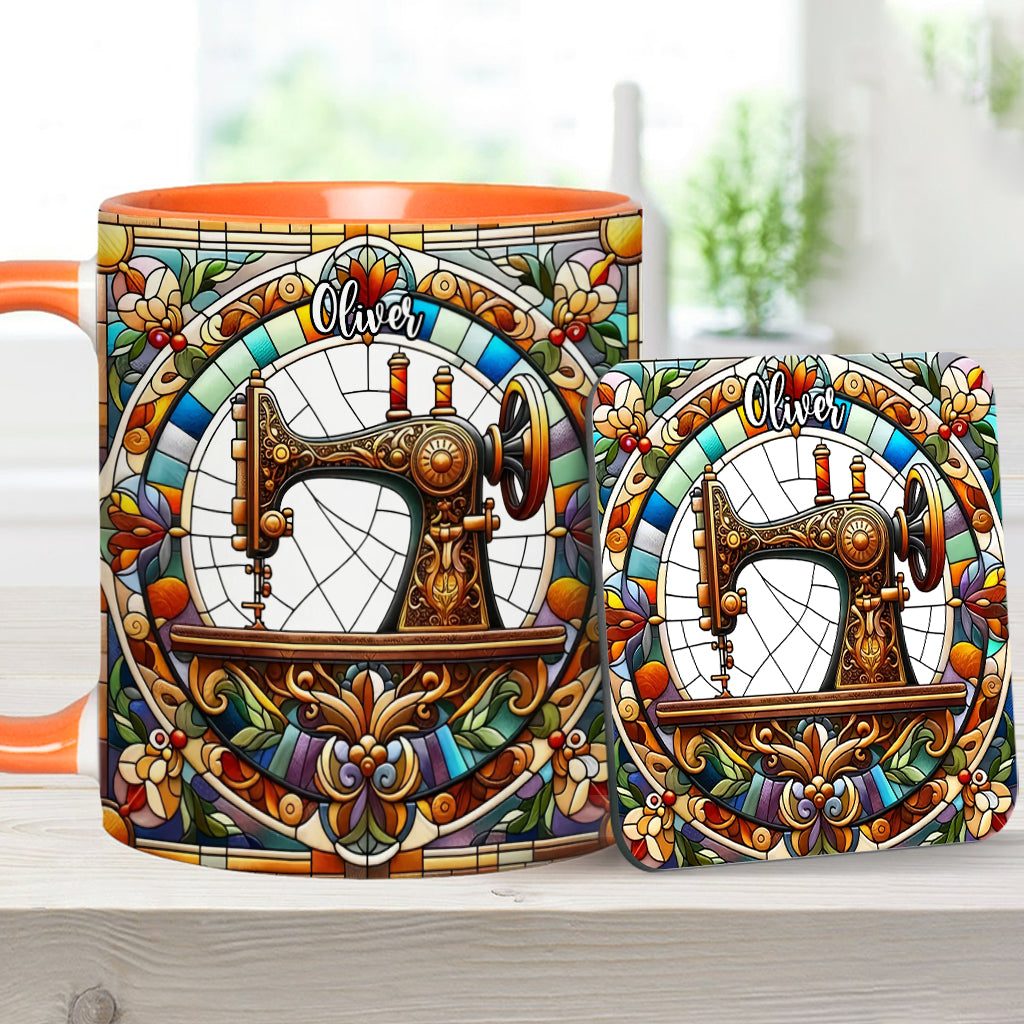 Colorful Sewing Machine - Personalized Sewing Accent Mug