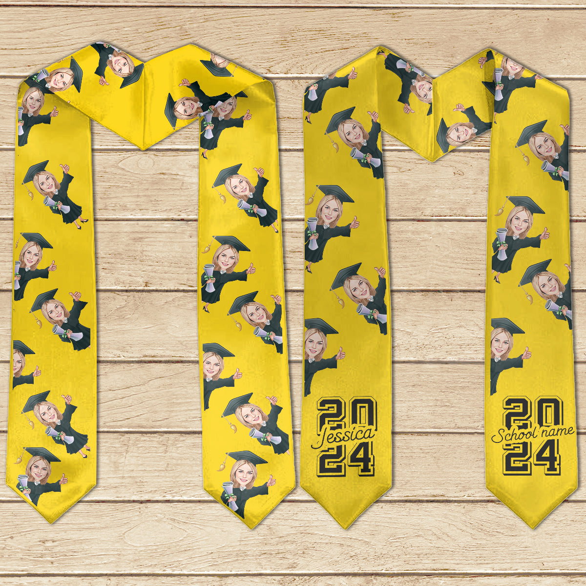 Caricature Funny Character - Personalized Graduation Graduation Stole