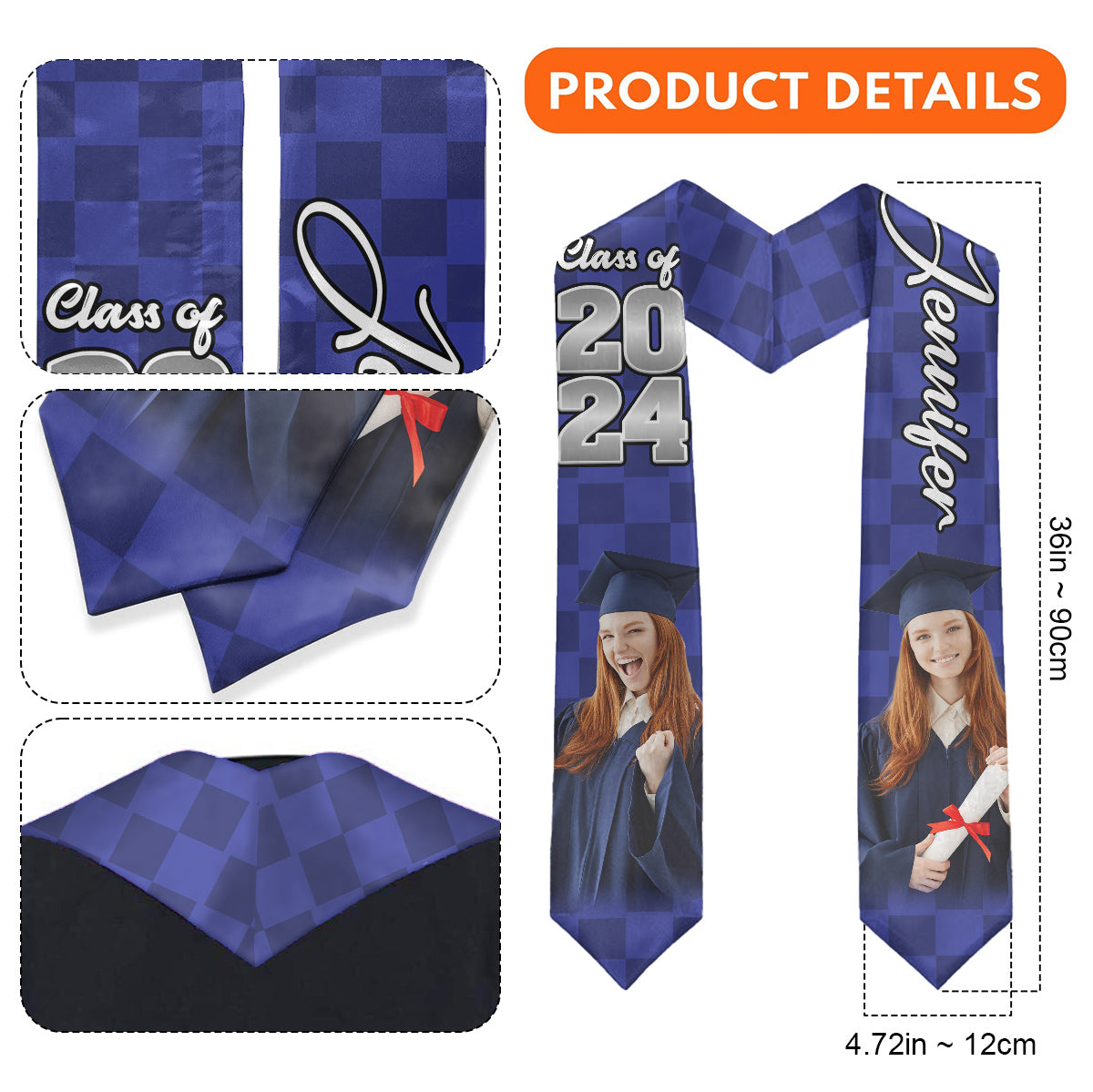 Photo Custom Graduation Stole Sash - Personalized Graduation Graduation Stole
