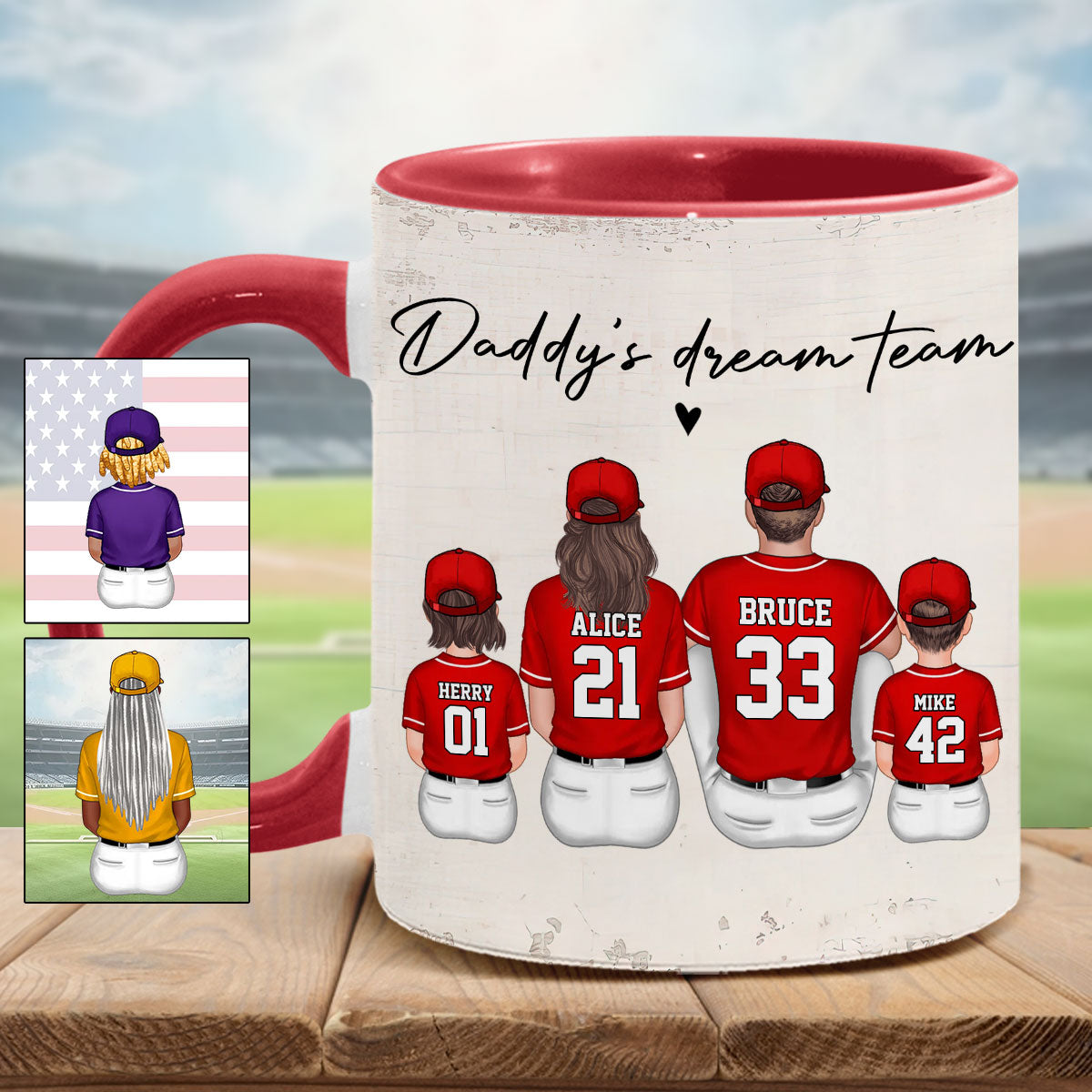 Daddy's Dream Team - Personalized Father Accent Mug