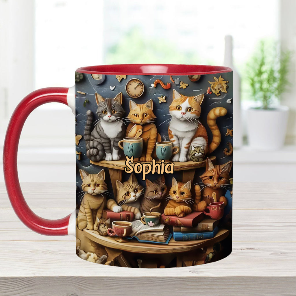 Just Love Cats Vintage Style - Personalized Cat Accent Mug