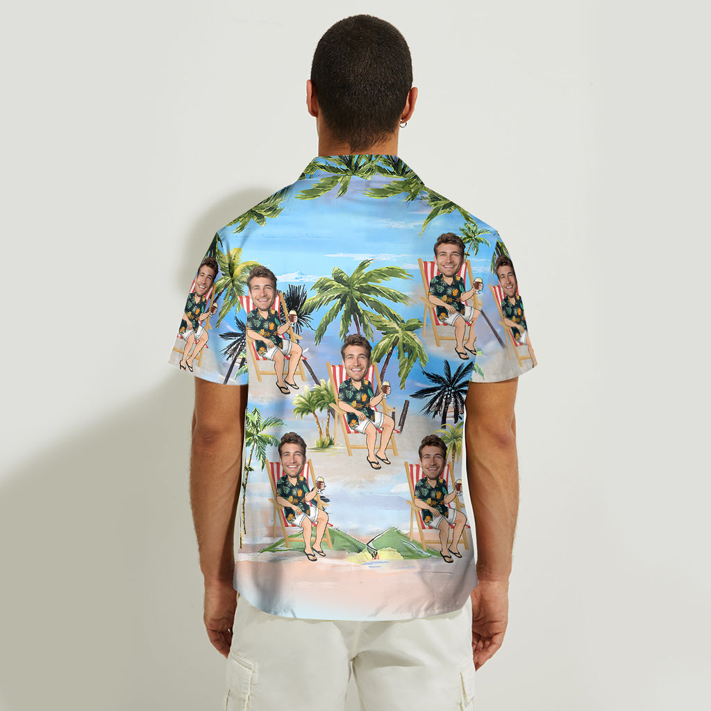 Any Face Palm Tree - Personalized Sea Lover Hawaiian Shirt