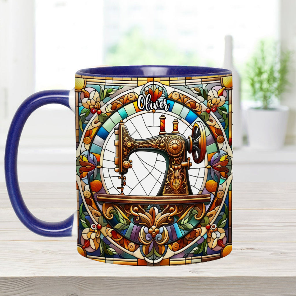 Colorful Sewing Machine - Personalized Sewing Accent Mug