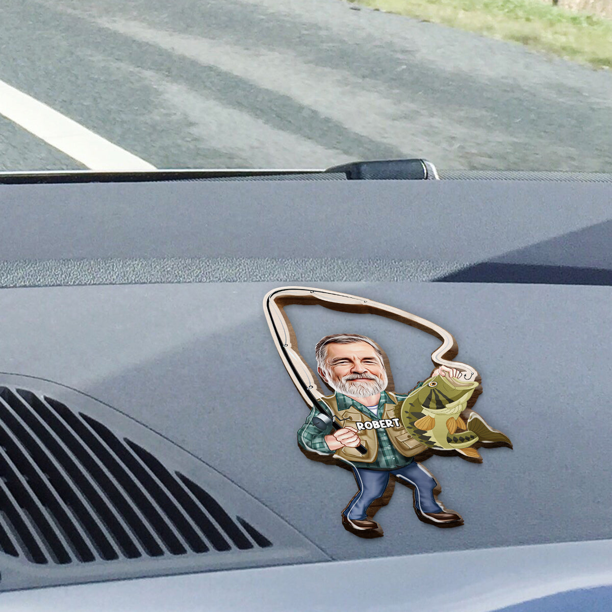 Keep It Reel – Personalisierter Auto-Sonnenblendenclip in Angelform