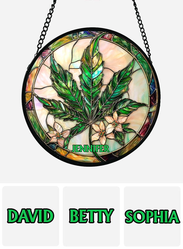High Times - Personalized Weed Stained Glass Suncatcher