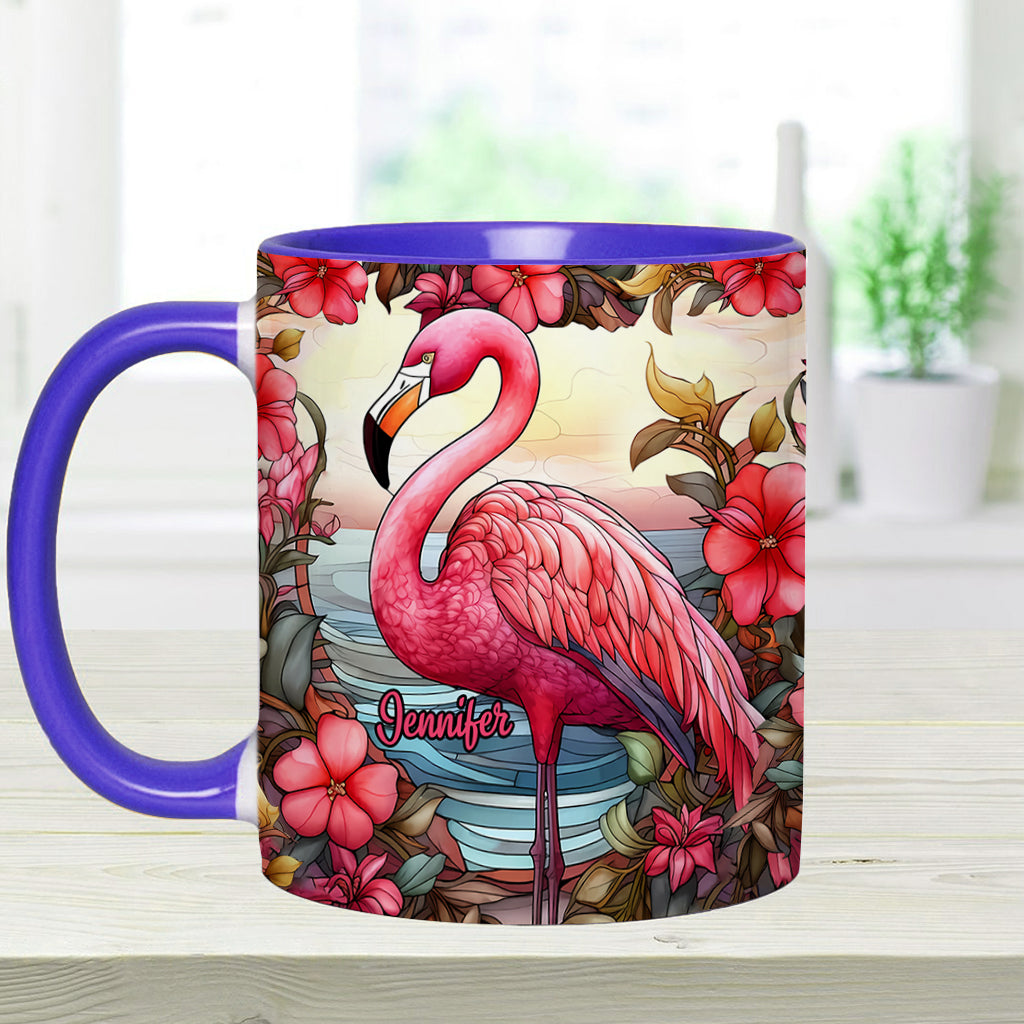 Love Flamingos - Personalized Flamingo Accent Mug