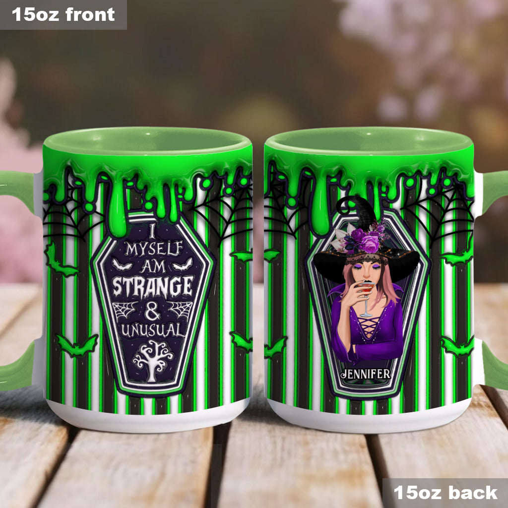 Myself Strange and Unusual - Personalized Witch Accent Mug