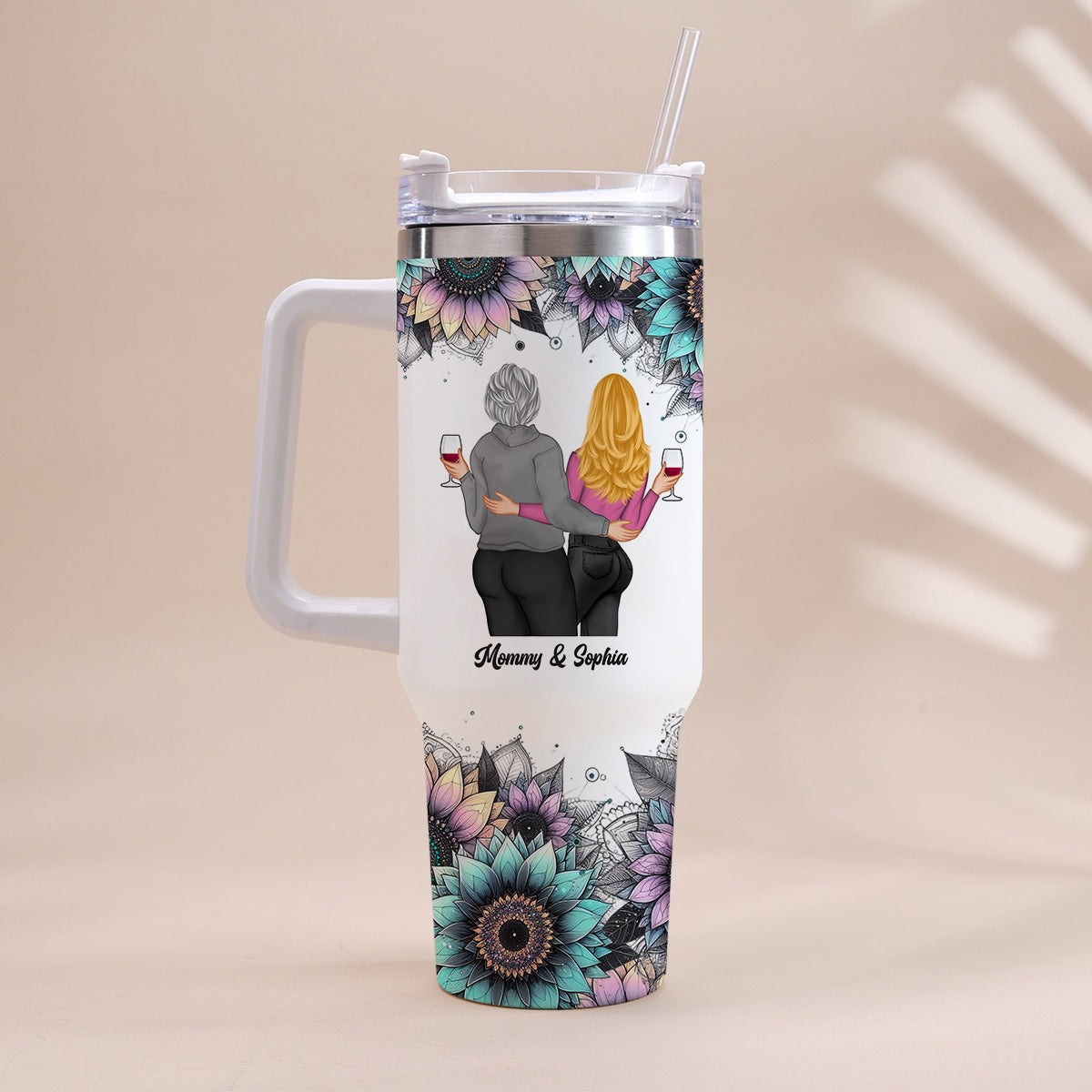 Mama Bear - Personalized Mother Tumbler With Handle