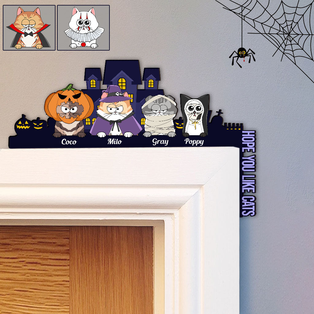 Hope You Like Cats - Personalized Cat Door Frame Decoration