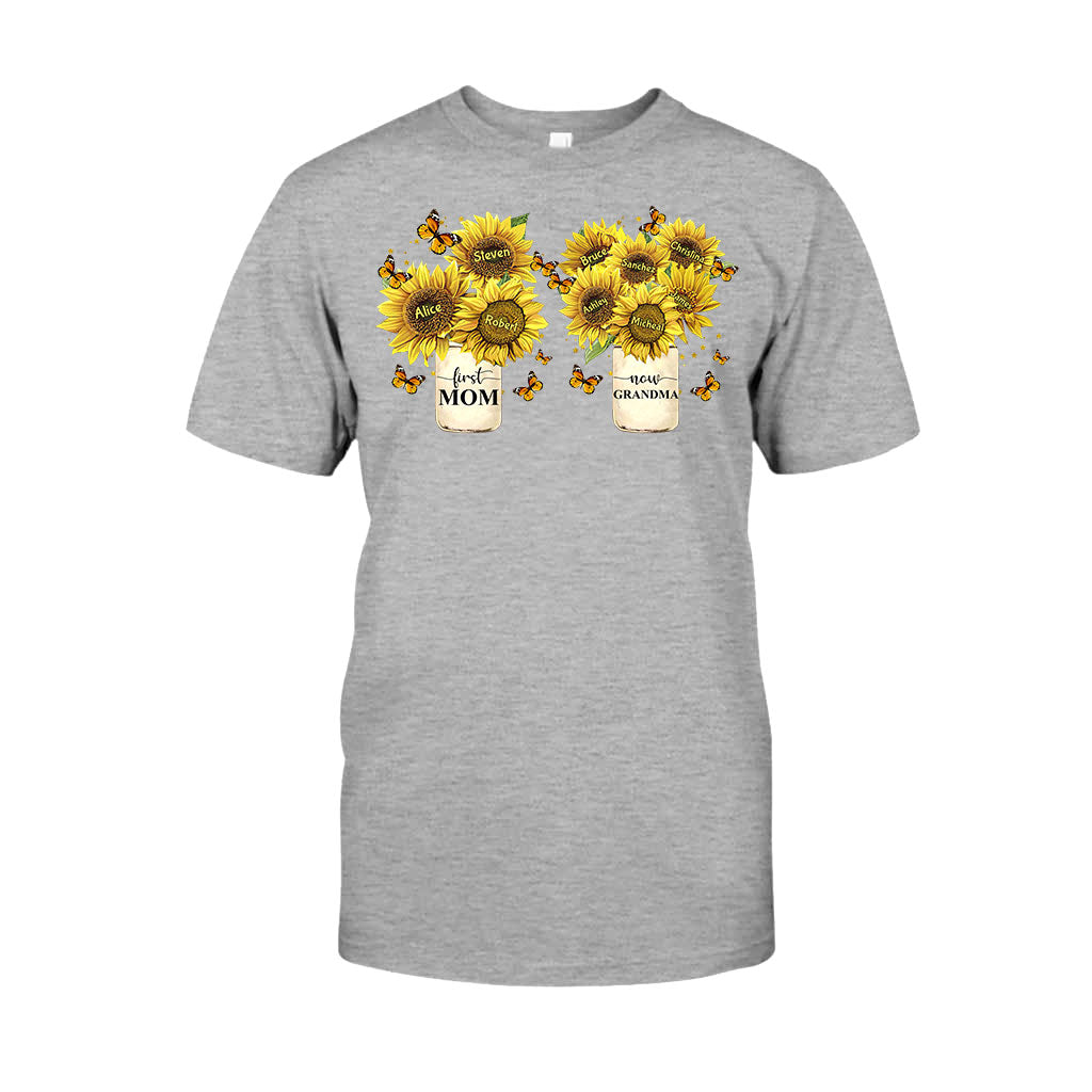 First Mom Now Grandma - Personalized Grandma T-shirt And Hoodie