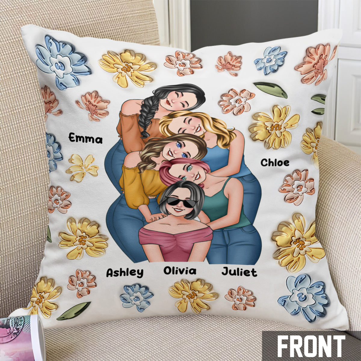 Congrat On Being My Bestie - Personalized Bestie Throw Pillow