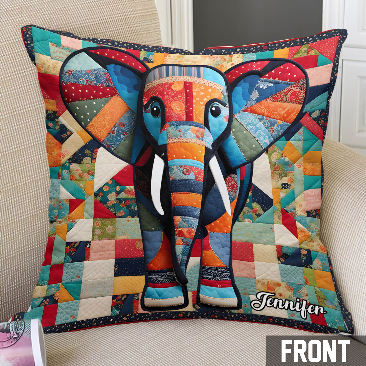 Beautiful Elephant - Personalized Elephant Throw Pillow