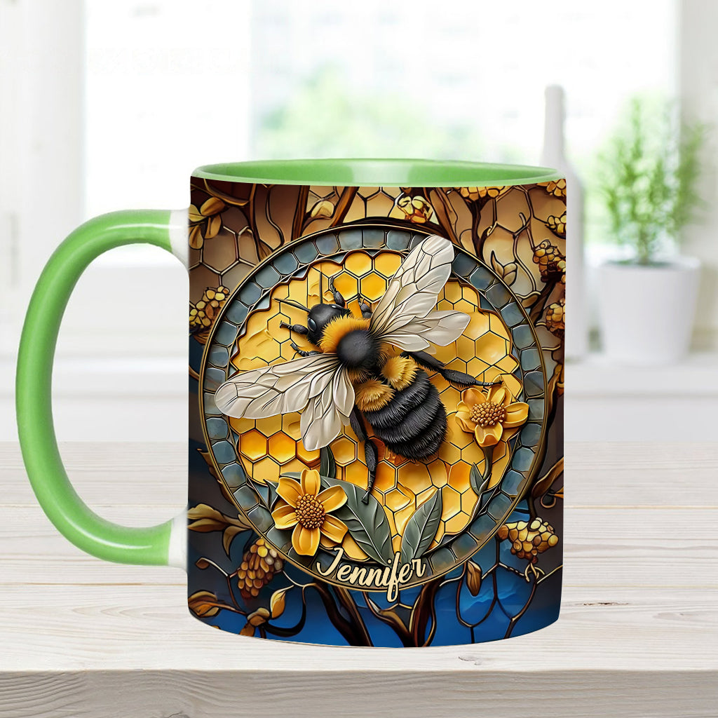 Mug personnalisé motif abeille - Nid d'abeille