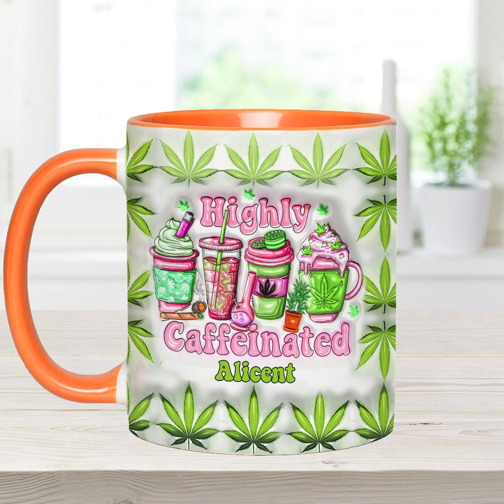 Highly Caffeinated Coffee 420 Lovers - Personalized Weed Accent Mug