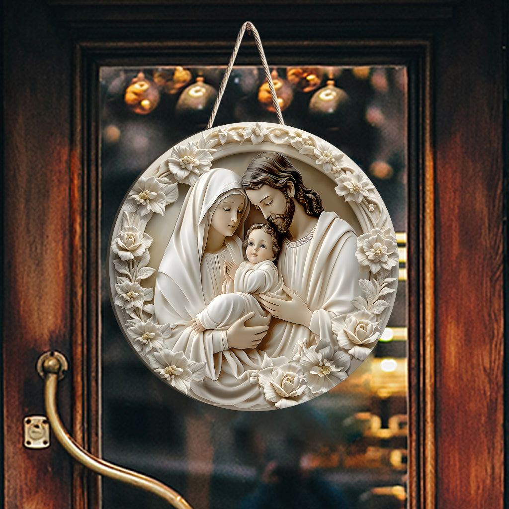 The Holy Family - Christian Custom Shaped Wood Sign