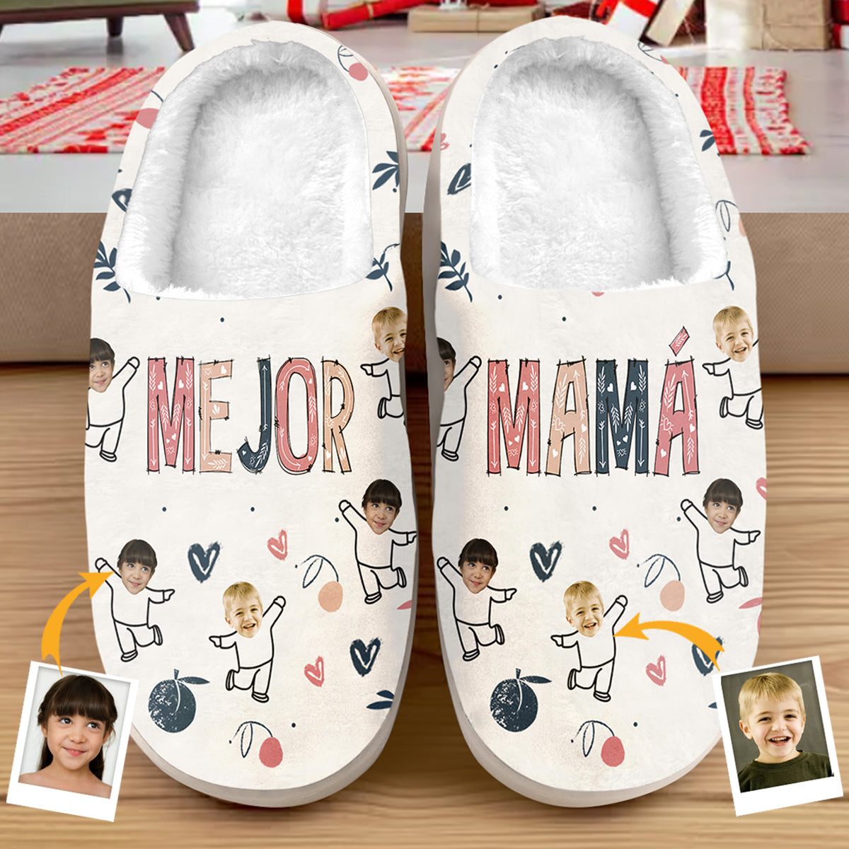 Mejor Mamá Feliz Día de la Madre - Personalized Mother Slippers
